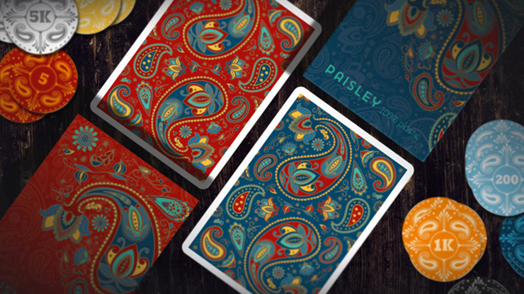 Plastic Paisley Poker Red Playing Cards by Dutch Card House
