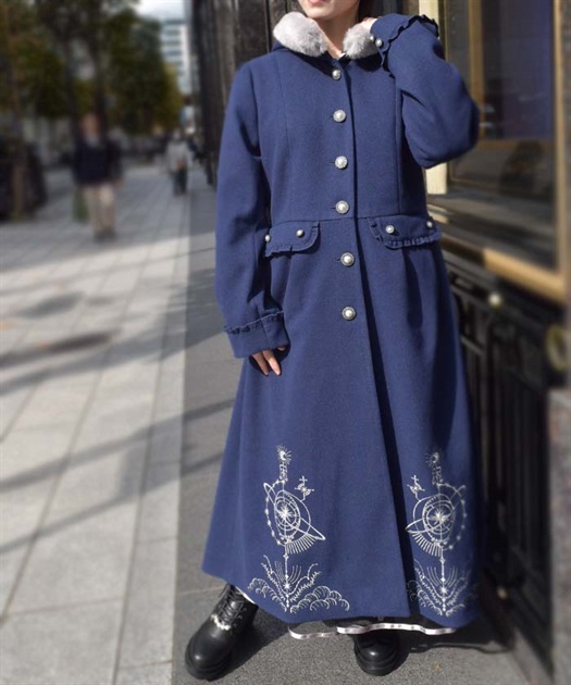 天体刺繍フード付コート【期間限定価格】【2BUY10%OFF対象商品