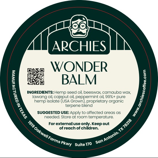 THC-Free Pain Relief Wonder Balm - Archies Coffee