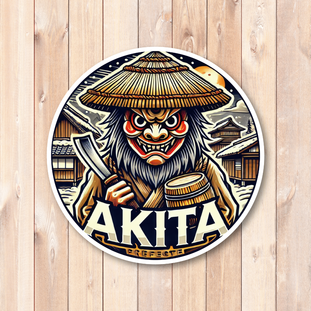 秋田県 ナマハゲ伝説ステッカー 村を守る鬼の訪れを表現 - RadiantSticker