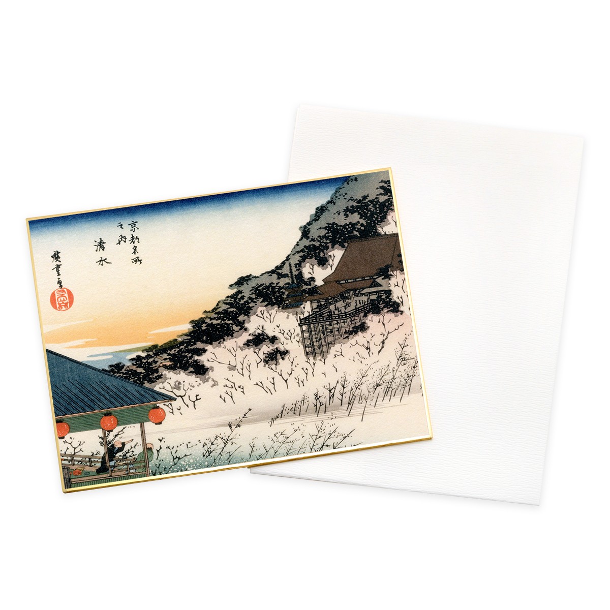 色紙『MEU-09 浮世絵中色紙 歌川広重 京都名所之内 清水』｜【公式