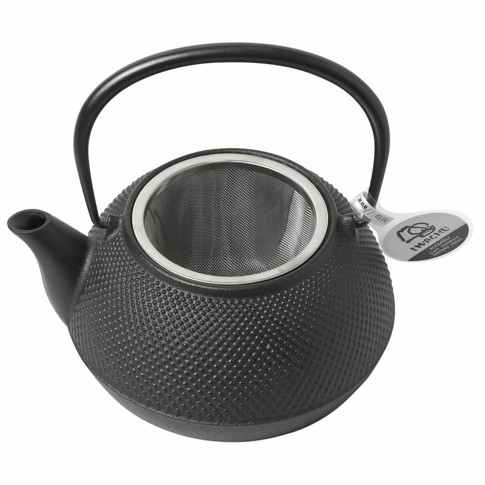 新品未使用】南部鐵器 鉄瓶兼用急須 5型新アラレ IH対応650ml釜敷