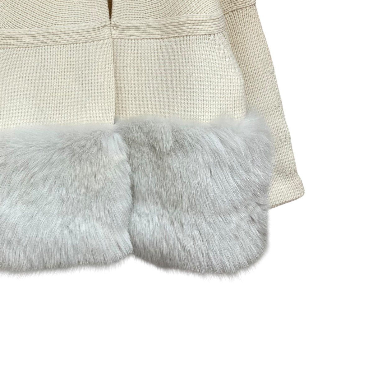 Drawer(ドゥロワー) ウールカシミヤミラノ編みフォックスファー