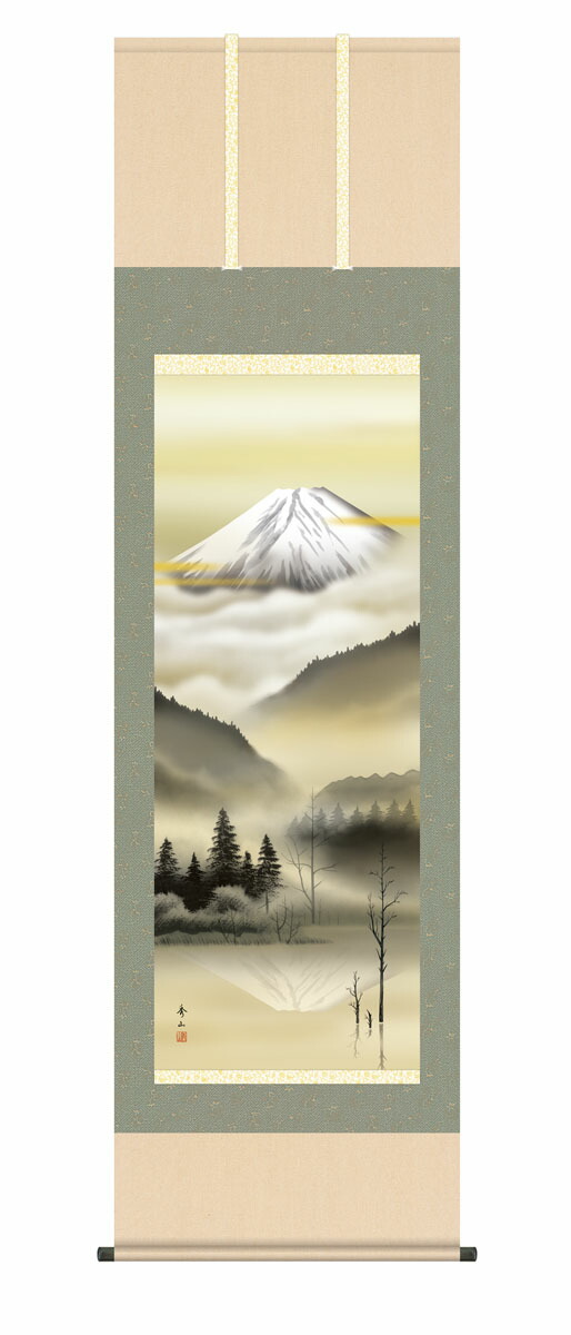 楽天市場】掛け軸 掛軸（かけじく）尺三幅 富士麗浄（鈴村 秀山