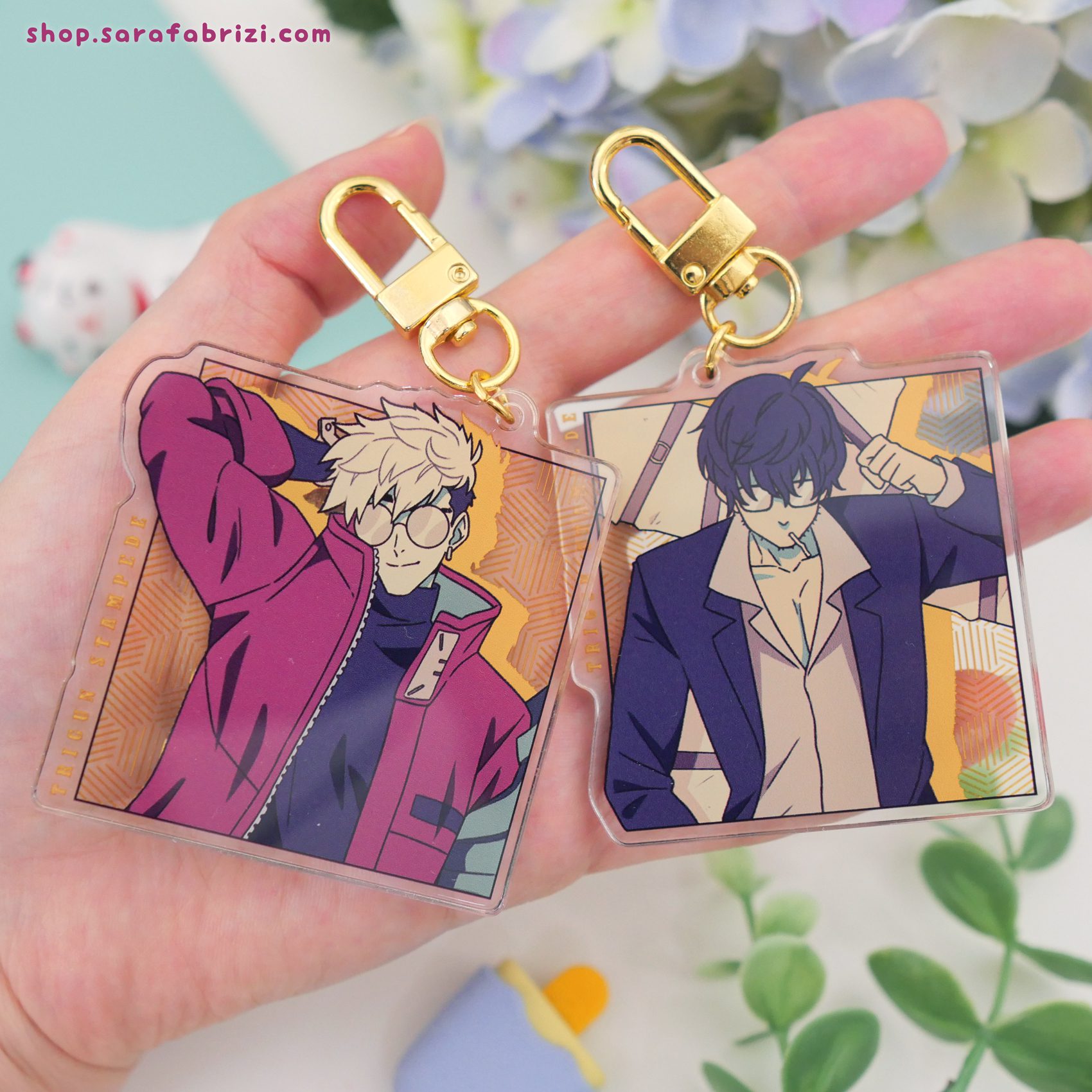 Trigun Stampede | Vash & Wolfwood Keycharms - Sara Fabrizi Art Shop