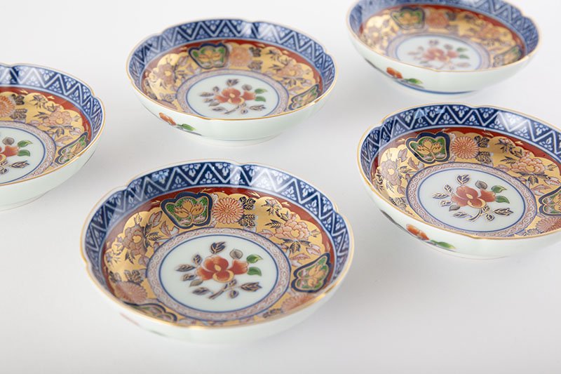 極錦金彩古伊万里様式【小皿揃(5枚)】 木箱入｜有田焼なら賞美堂本店