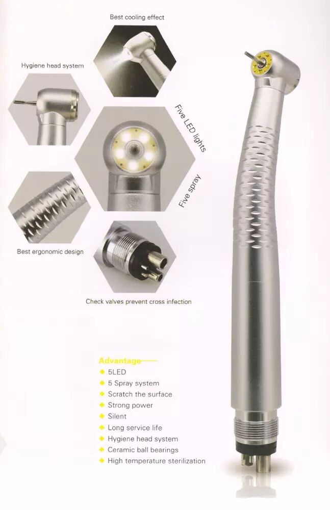 2個セットの5つのLED高速歯科用タービンと低速インナーコントラ