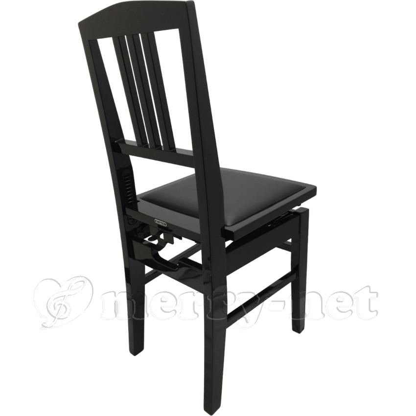 背もたれ付き ピアノ椅子 座面ブラック NO5 イトマサ トムソン椅子