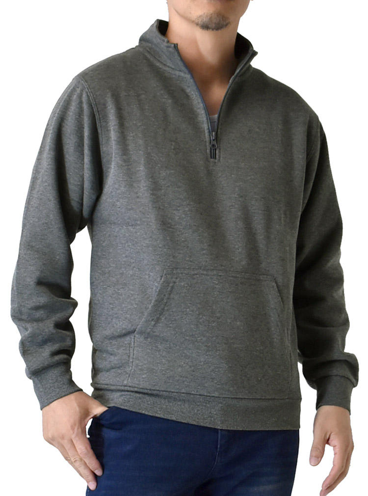 ARUGE（アルージェ） ハーフジップ スウェット メンズ トレーナー 裏