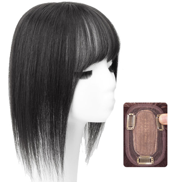 人毛 トップピース ストレート ヘアピース トップカバー 手植え