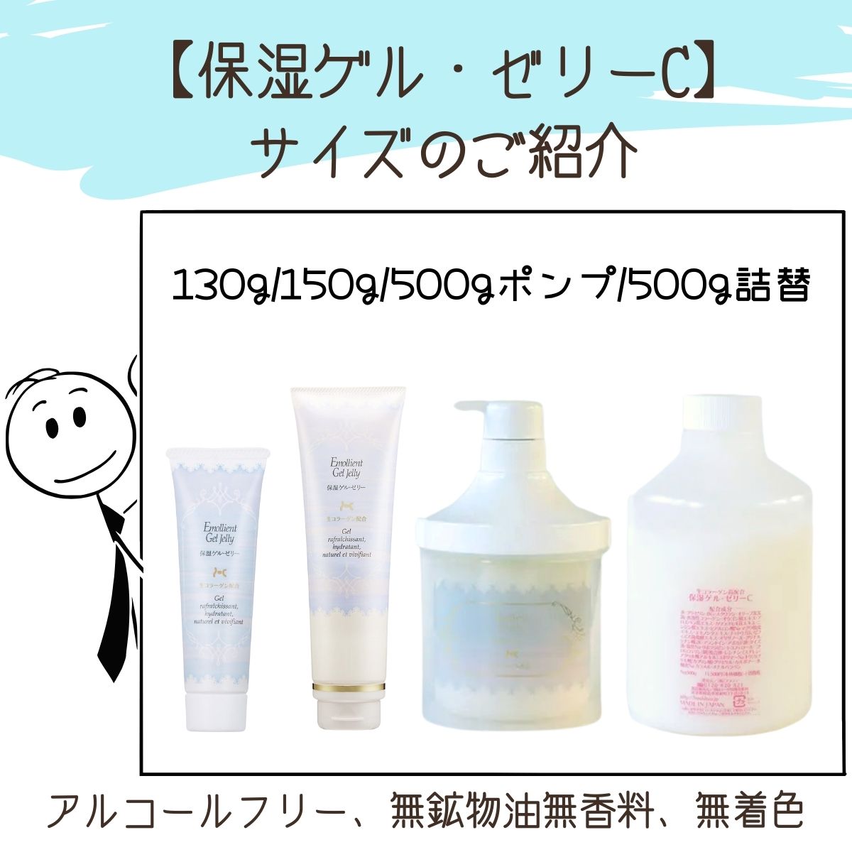 1本で5役 オールインワンクリーム 保湿ゲル・ゼリーC 500g ポンプ 大