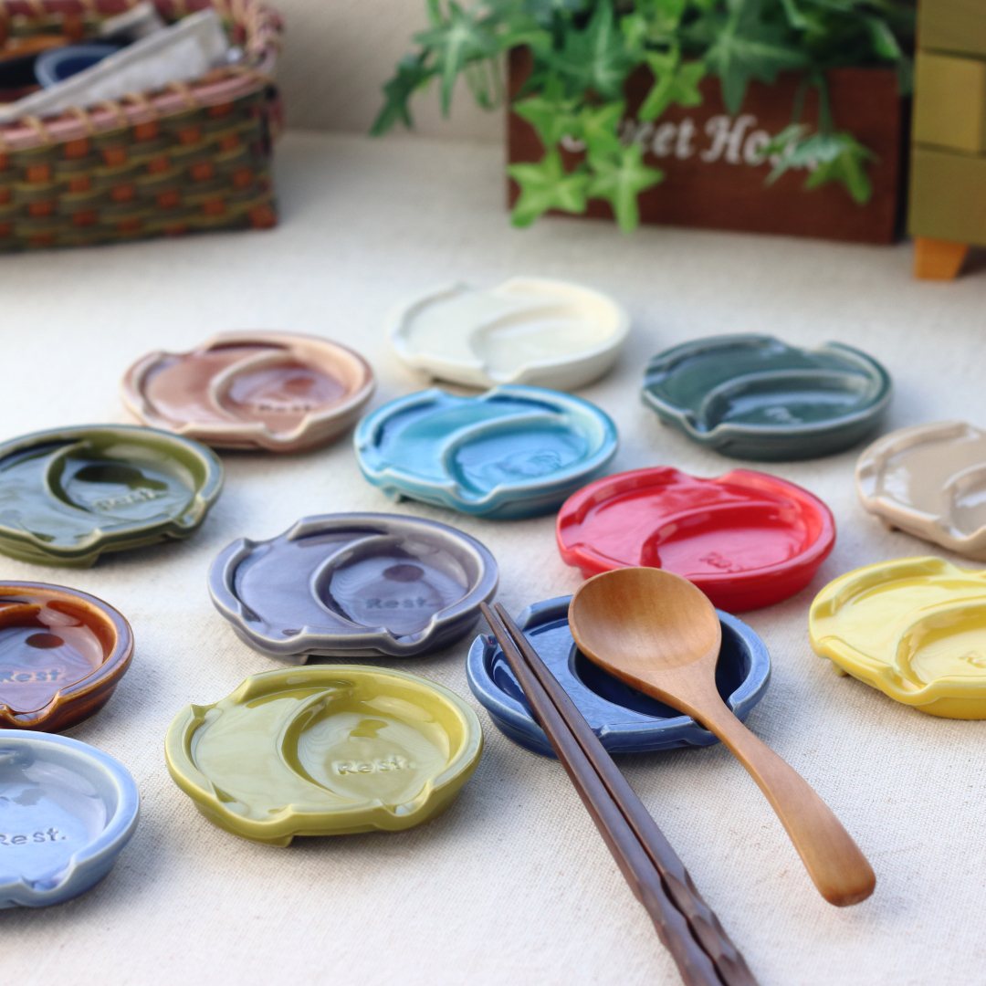 ファンレスト お箸＆スプーン置き カジュアル 日本製 美濃焼 瀬戸焼