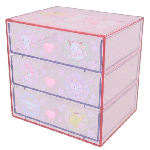 卓上収納 3段チェスト サンリオキャラクターズ サンリオ ケイ