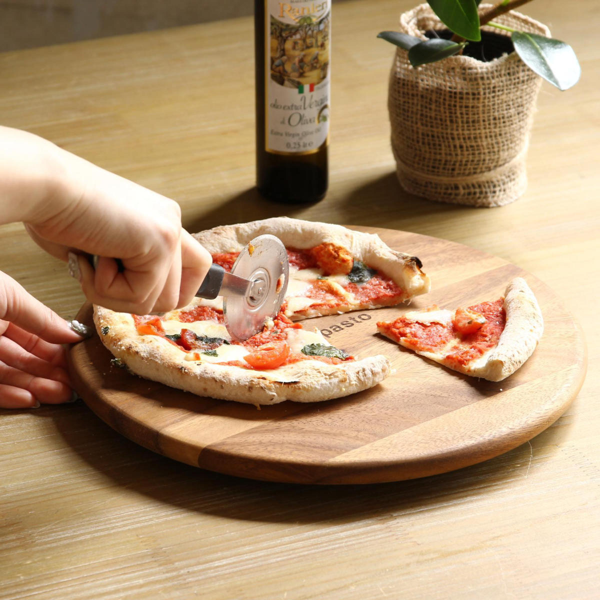 回転台 30cm BONO アカシア 木製 （ 回転皿 回転プレート 大皿 皿 お皿