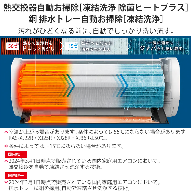 白くまくん エアコン おもに26畳 日立 XJシリーズ 2024年モデル