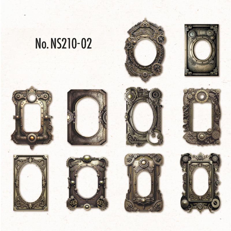 コラージュ 素材 デザイン ペーパー 歯車 スチームパンク フレーム