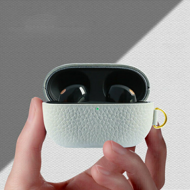 SONY WF-1000XM5 ケース PUレザー カバー 充電穴付き ストラップ付き