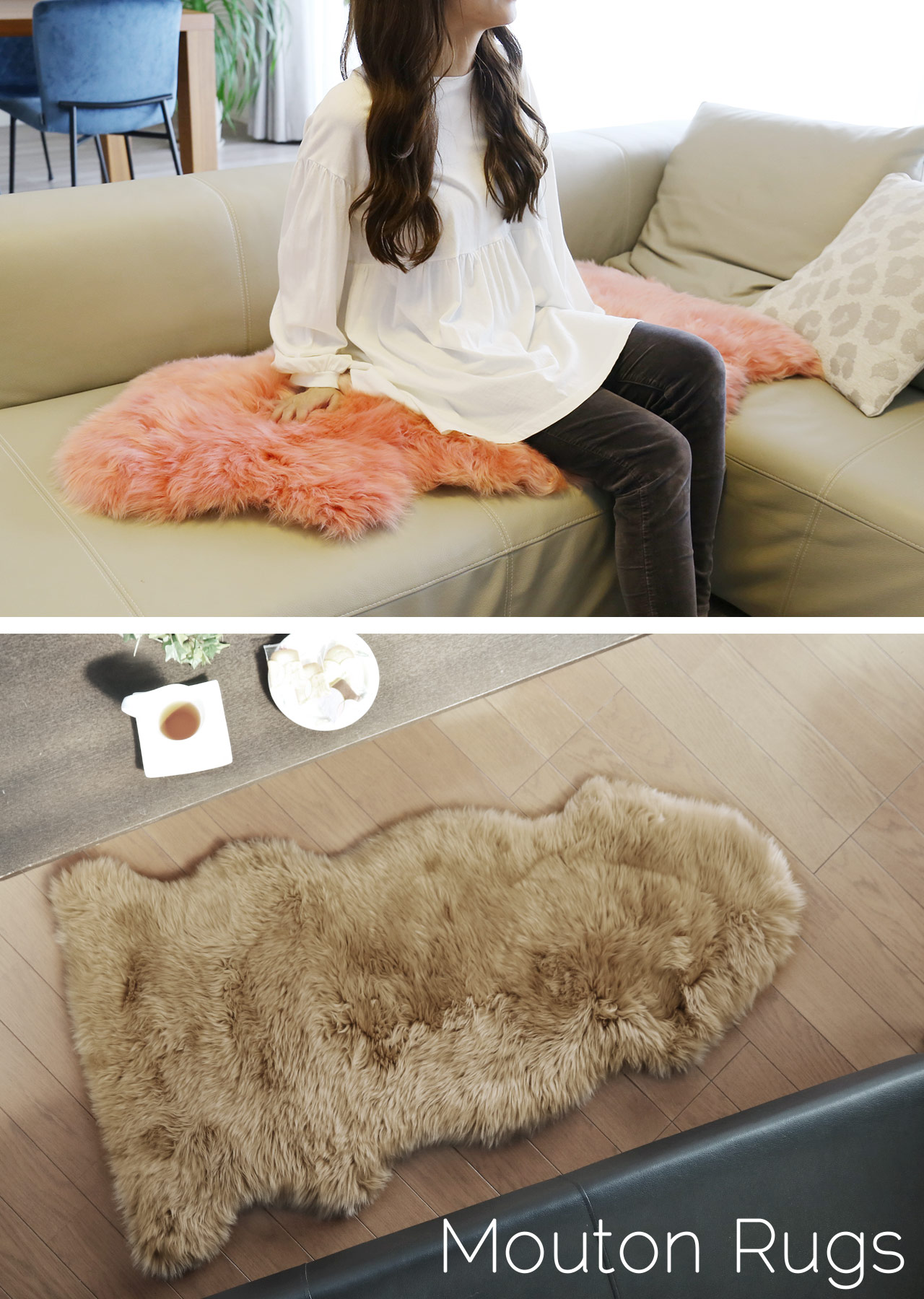 sankyo shokai（三京商会） ＜爆買＞ムートン ラグ 1.5匹物 アイボリー