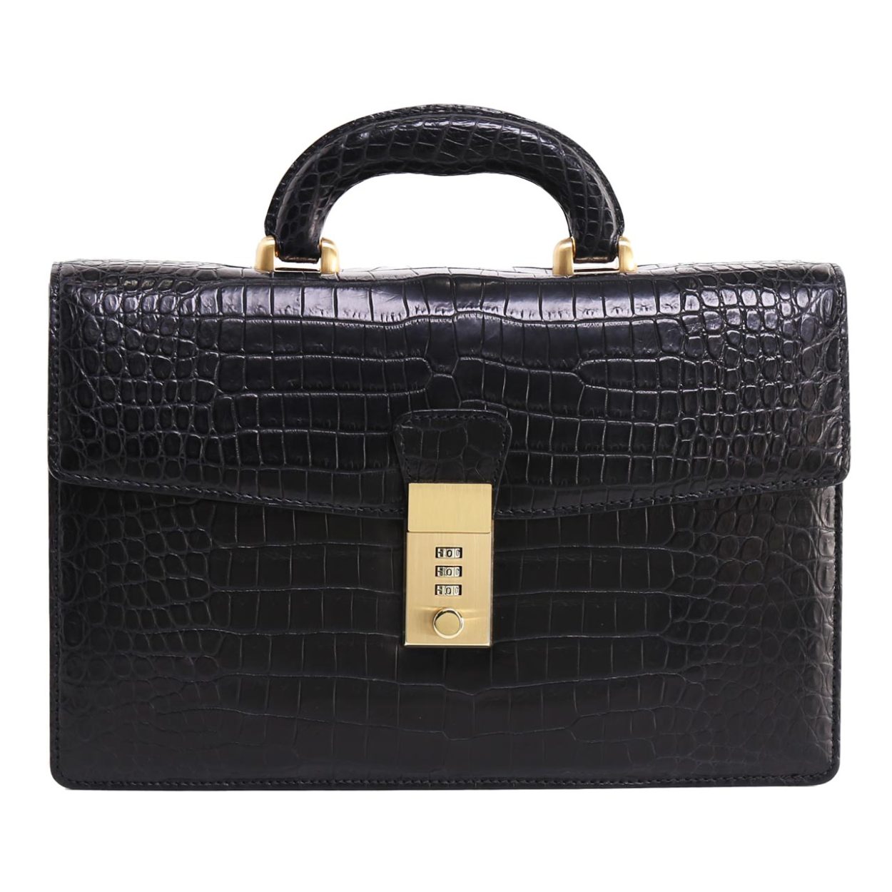 sankyo shokai（三京商会） クロコダイル メンズ ビジネスバッグ