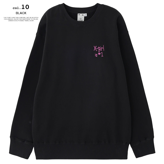 X-girl（エックスガール） X-girl FLAG BIG SWEAT TOP フラッグ ビッグ