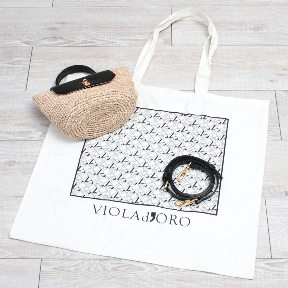 VIOLAd'ORO（ヴィオラドーロ） かごバッグ 2WAYショルダー ラフィア