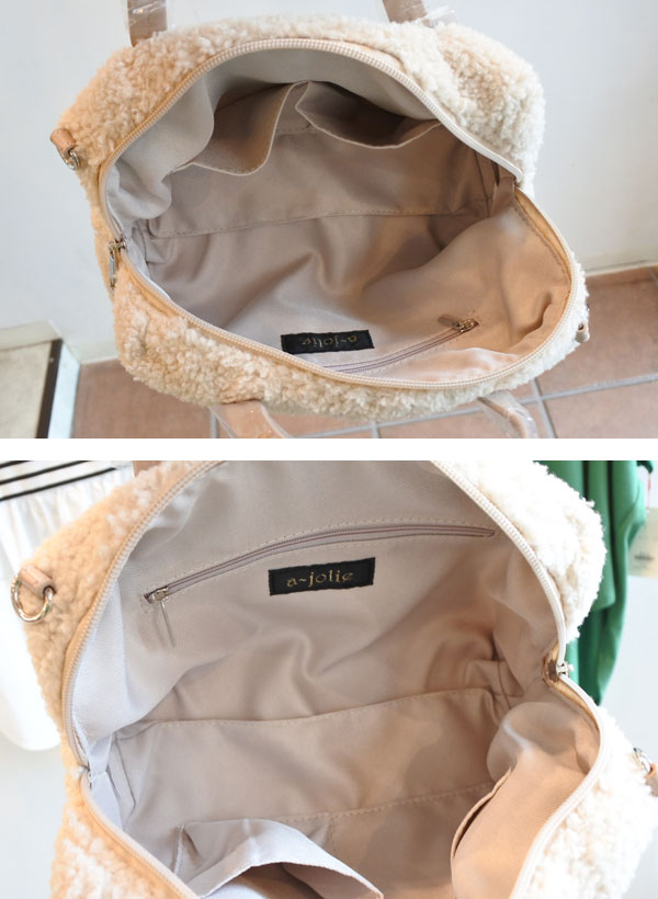 a-jolie（アジョリー） 2WAYミニトートバッグ パールサングラス ボア