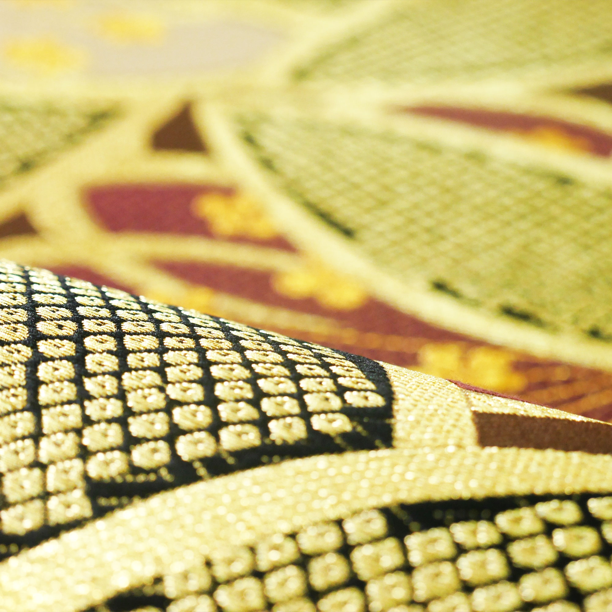 NISHIORI 西陣 帯 袋帯【ブラウン ゴールド 桜 七宝】 西陣織 お仕立て