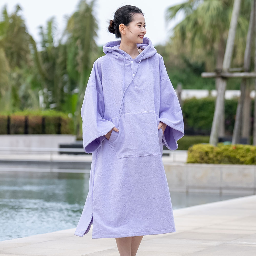 タオルポンチョ お着替えポンチョ サウナポンチョ 吸水 薄手 日焼け