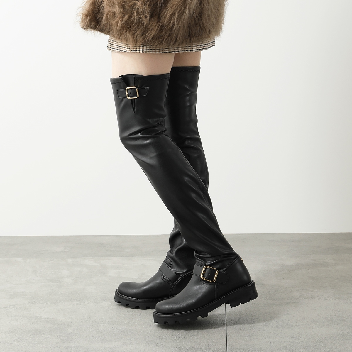 JIMMY CHOO（ジミーチュウ） ニーハイブーツ BIKER II OTK FLAT QOZ