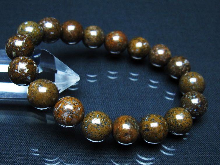 コンドライト「サハラNWA869隕石」 ブレスレット 12mm [t352-1845]