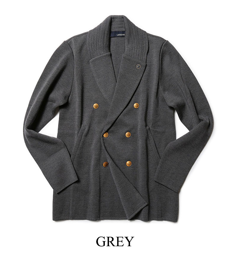 LARDINI（ラルディーニ） ニットジャケット ダブル 金ボタン ショール