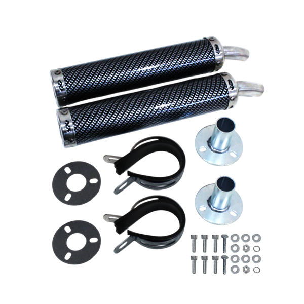 NS-1/NS50F/NSR50/NSR80/NSR125/NSR250 アルミサイレンサー カーボン調