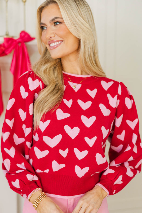 Sweet Ease Pink Heart Sweater – Shop the Mint