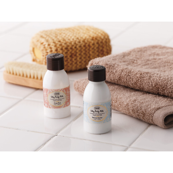 SABON シルキーボディミルク50ml＆オーガニックタオル