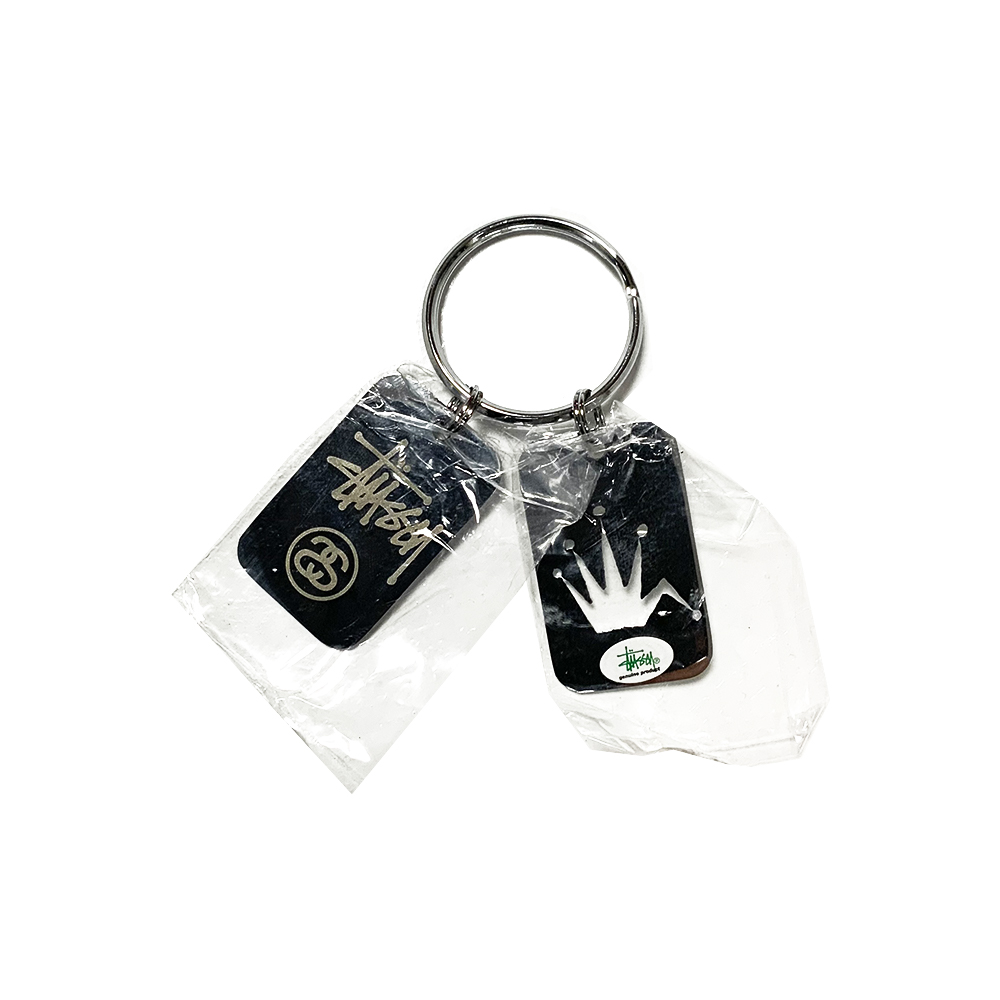 Stussy Dog Tag Keychain XXV Anniversary Silver