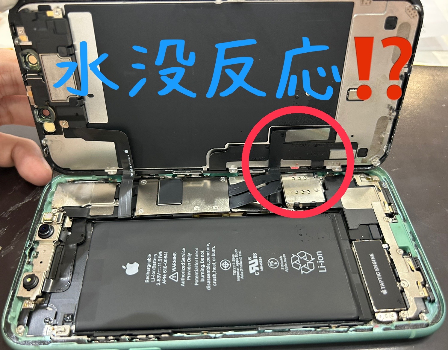 ブラックアウト】画面が真っ暗だったので、画面をあけたら水没を起こし