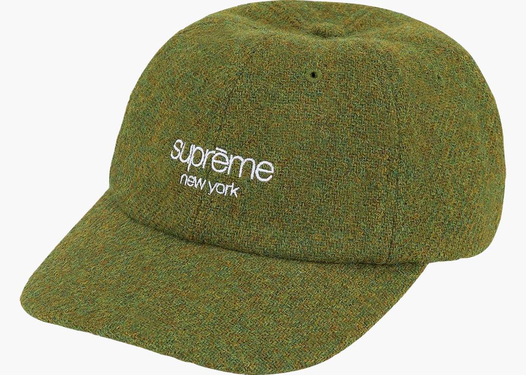 Supreme Harris Tweed Classic Logo 6-Panel Olive | Hype Clothinga