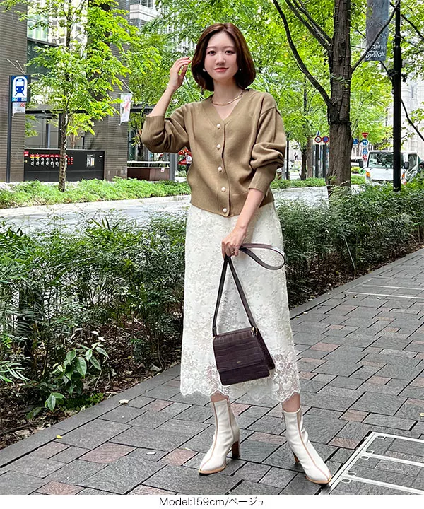 SAORIさんコラボ ]パールボタンニットカーディガン [C6209