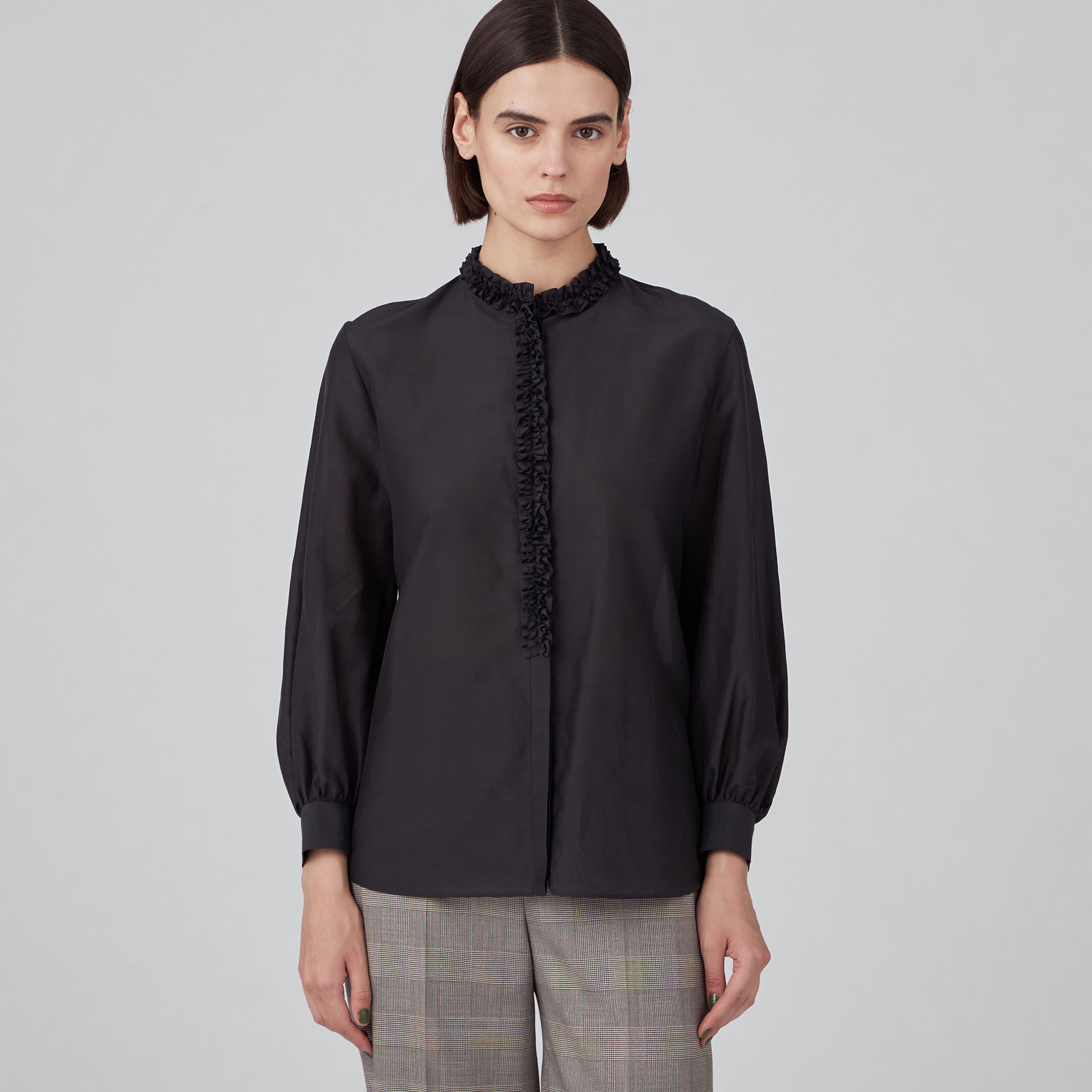 コットンシルクオーガンジー フリルブラウス｜トゥモローランド 公式通販