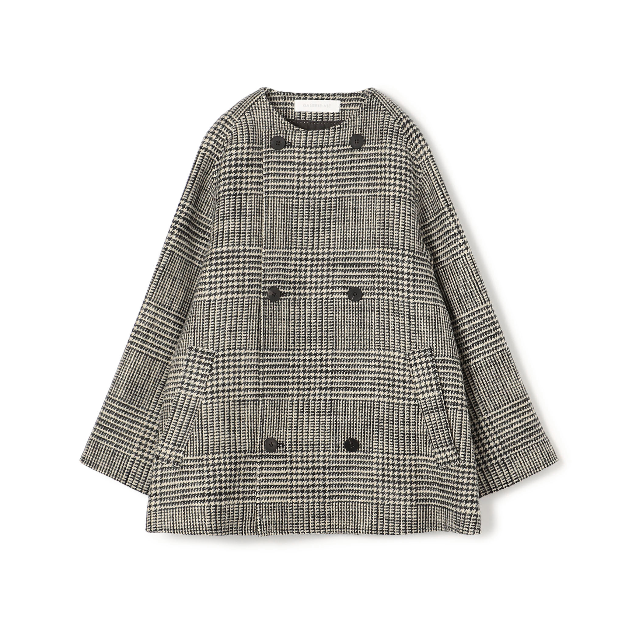 グレナカートチェック カラーレストレンチショートコート