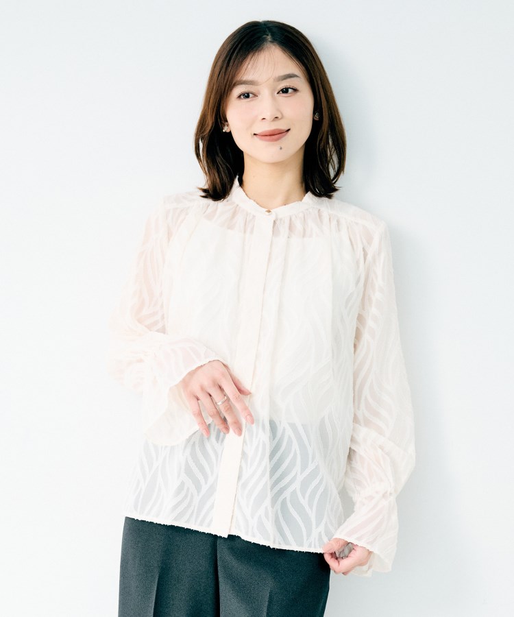 シアーカットジャカードブラウス（シャツ・ブラウス） | UNTITLED