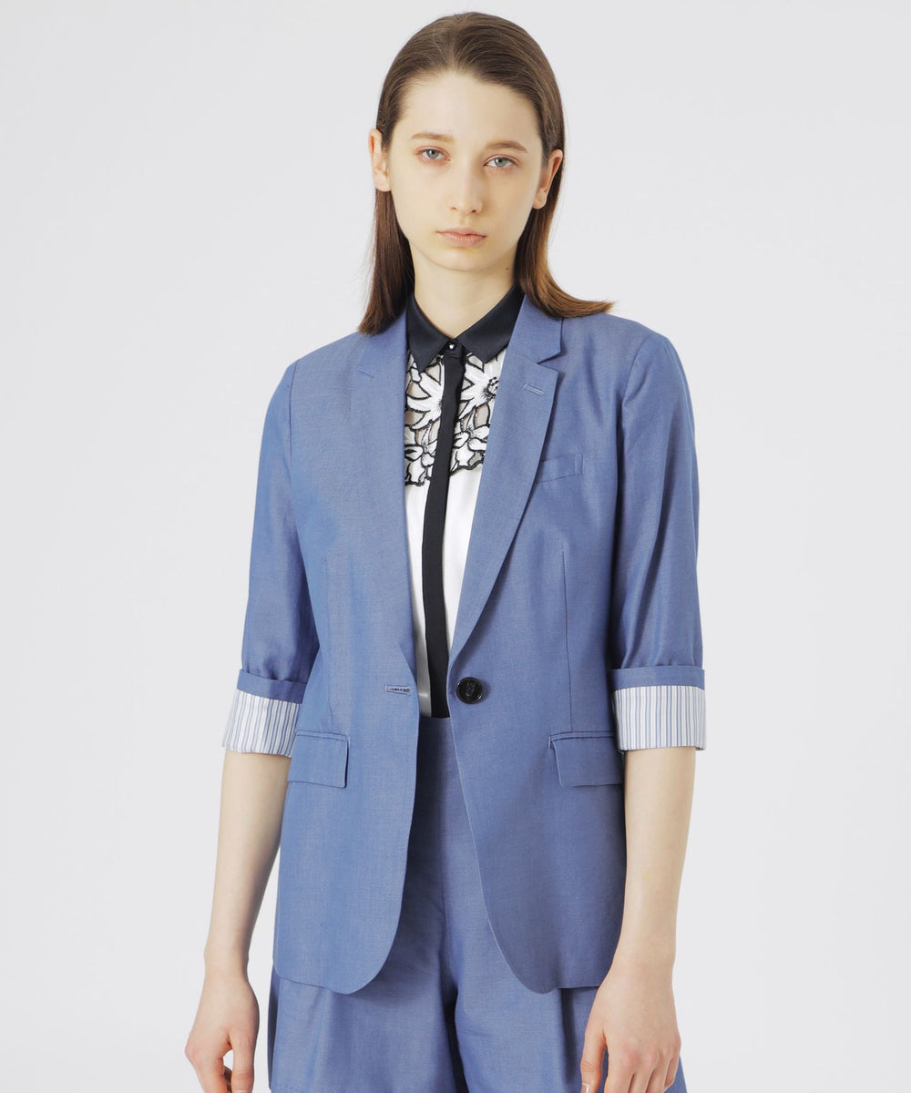 セットアップ対応】デニムハーフスリーブジャケット(ジャケット