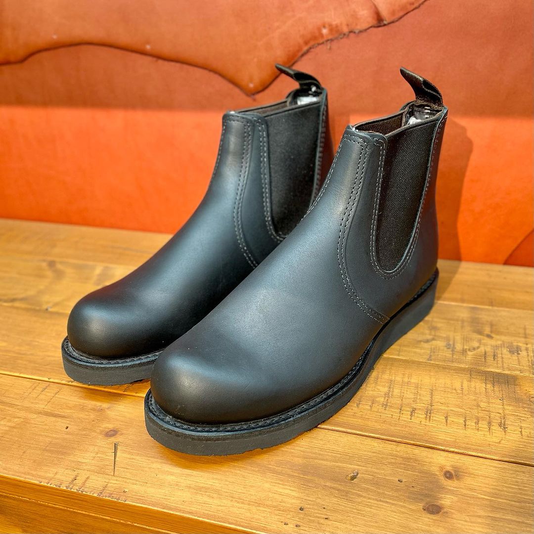 REDWING】 CLASSIC CHELSEA 3194（D）(6(24.0cm) BLACK HARNESS): Red