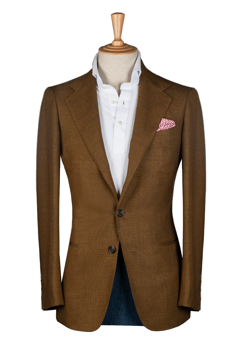 Tobacco Unstructured Hopsack Jacket | Stefano Bemer