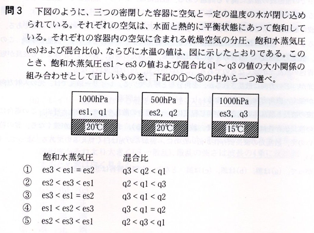 第60回直前】大気の熱力学①（問題編） | 気象予報士 瀬戸信行の