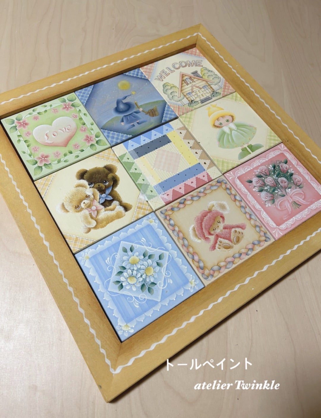 サンプラーの一枚目完成〜！【トールペイント】 | 表札、看板