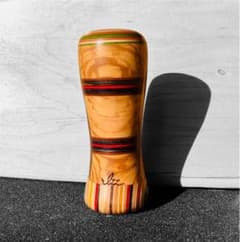 シフトノブ ウッド スケボーリメイク オリーブウッド ハンドメイド