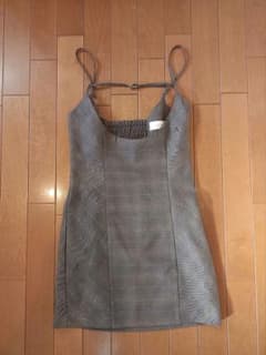 ANDMARY Betty layered check dress/brown - メルカリ