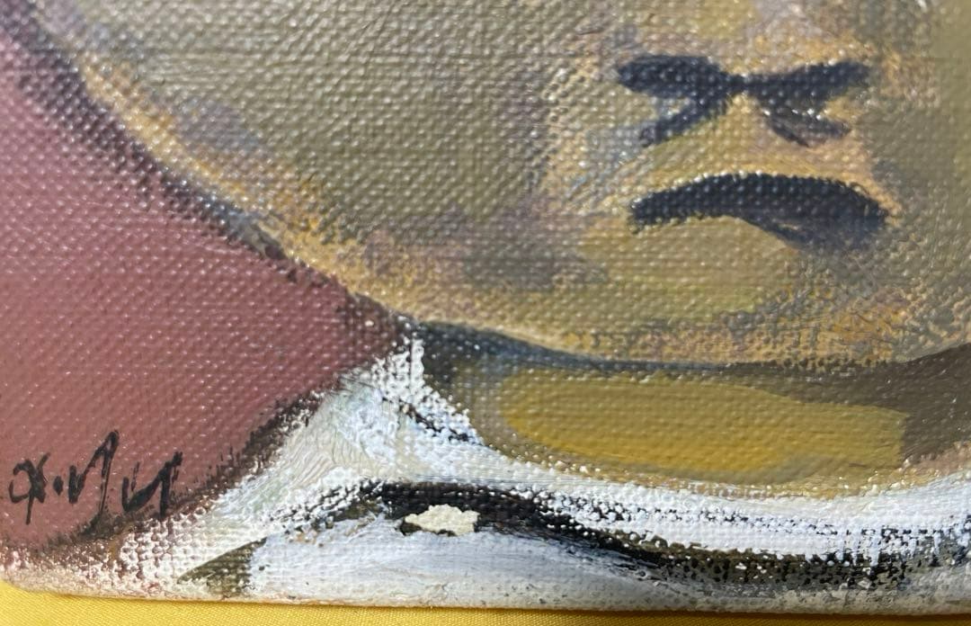 巨匠 脇田 和『顔』油彩 原画 約0号大 鬼貴重 真作保証 1