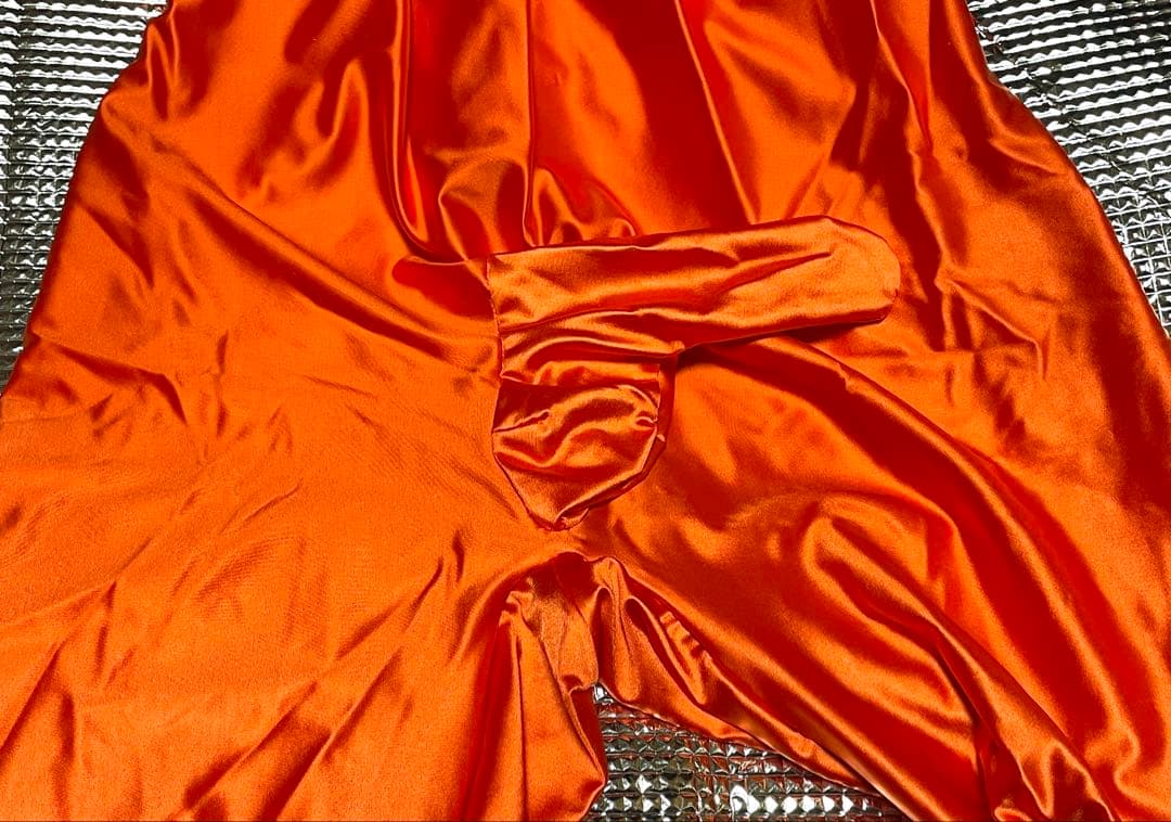 【新品】全身タイツ 光沢 ツルスベ ゼンタイ オレンジ　Lサイズ ZENTAI